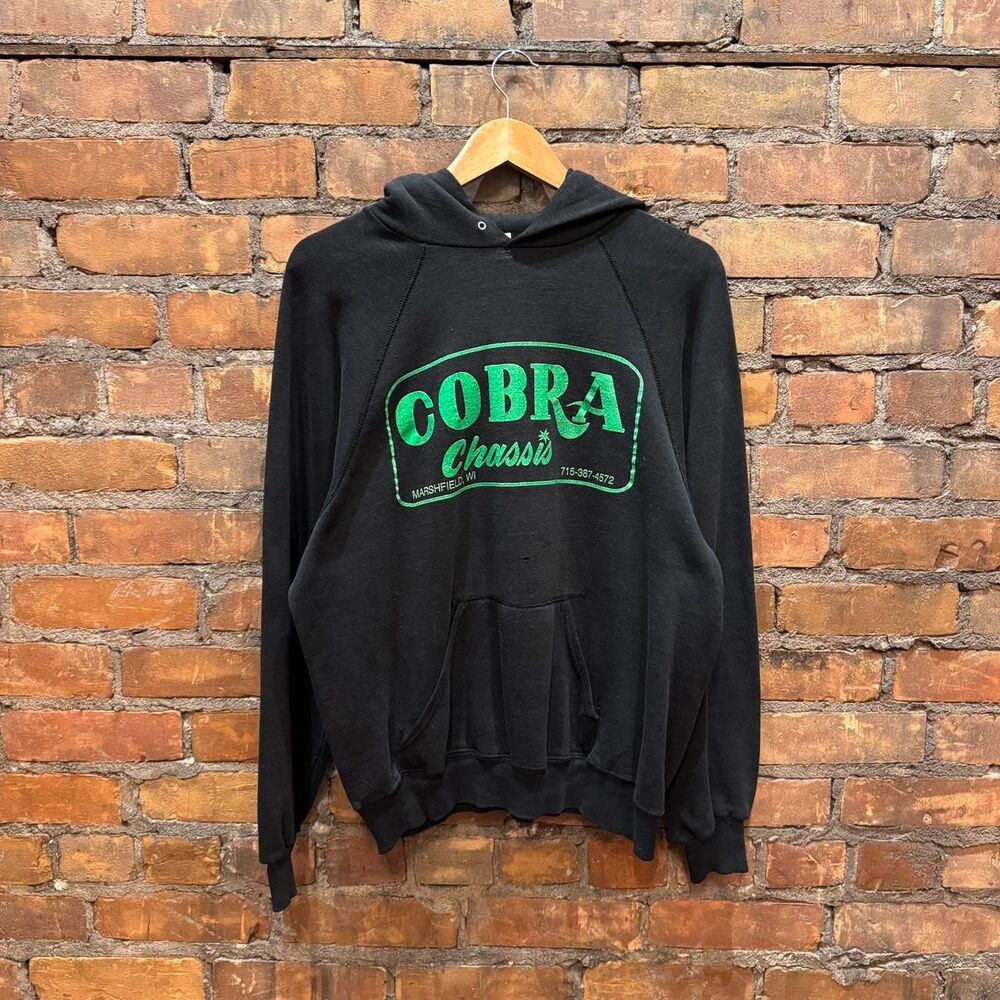Vintage Basset Walker 80s Cobra Chassis Hot Rod Graphic Black Hoodie